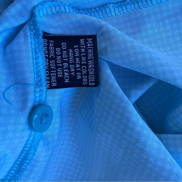 Horn Legend Performance Luxury Blue White Gingham Polo Embroidered Sleeve Shirt - Picture 9 of 11